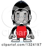 Clipart Of A Cartoon Happy Gorilla Wrestler Royalty Free Vector Illustration by Cory Thoman