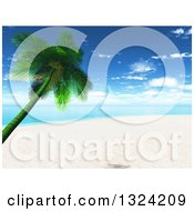 Poster, Art Print Of 3d Tropical Beach With A Leaning Palm Tree