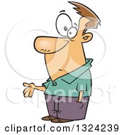 Clipart Of A Cartoon White Man Asking For A Handout Royalty Free Vector Illustration