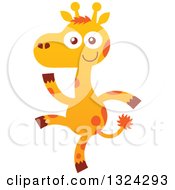Poster, Art Print Of Cartoon Baby Giraffe Walking Upright