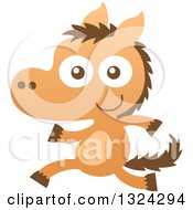 Poster, Art Print Of Cartoon Baby Horse Running Upright