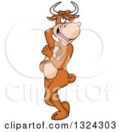 Clipart Of A Cartoon Twisted Cow Royalty Free Vector Illustration by LaffToon