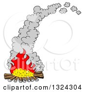 Cartoon Smoking Camp Fire
