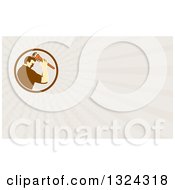 Clipart Of A Retro Male Plumber Bowing And Holding A Monkey Wrench To His Head And Rays Background Or Business Card Design Royalty Free Illustration