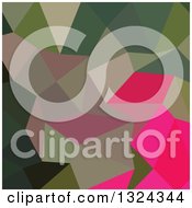 Poster, Art Print Of Low Poly Abstract Geometric Background Of Cerise Red Green