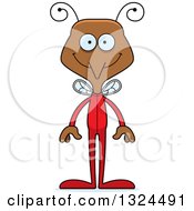 Clipart Of A Cartoon Happy Mosquito In Pajamas Royalty Free Vector Illustration