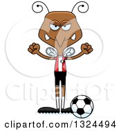 Cartoon Angry Mosquito Soccer Player