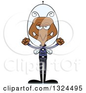 Clipart Of A Cartoon Angry Futuristic Space Mosquito Royalty Free Vector Illustration
