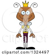 Clipart Of A Cartoon Happy Mosquito Prince Royalty Free Vector Illustration