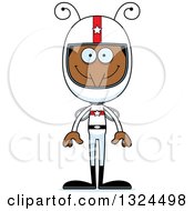 Clipart Of A Cartoon Happy Mosquito Race Car Driver Royalty Free Vector Illustration