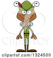 Clipart Of A Cartoon Happy Mosquito Robin Hood Royalty Free Vector Illustration