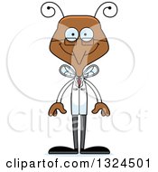 Clipart Of A Cartoon Happy Mosquito Scientist Royalty Free Vector Illustration