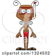Clipart Of A Cartoon Happy Mosquito In Snorkel Gear Royalty Free Vector Illustration