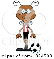 Clipart Of A Cartoon Happy Mosquito Soccer Player Royalty Free Vector Illustration