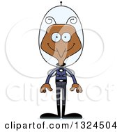 Clipart Of A Cartoon Happy Futuristic Space Mosquito Royalty Free Vector Illustration