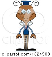 Clipart Of A Cartoon Happy Mosquito Professor Royalty Free Vector Illustration