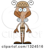 Clipart Of A Cartoon Happy Mosquito Zookeeper Royalty Free Vector Illustration