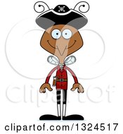 Clipart Of A Cartoon Happy Mosquito Pirate Royalty Free Vector Illustration