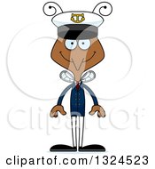 Clipart Of A Cartoon Happy Mosquito Boat Captain Royalty Free Vector Illustration