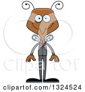 Clipart Of A Cartoon Happy Business Mosquito Royalty Free Vector Illustration
