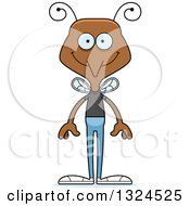 Clipart Of A Cartoon Happy Casual Mosquito Royalty Free Vector Illustration