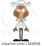 Clipart Of A Cartoon Happy Mosquito Chef Royalty Free Vector Illustration