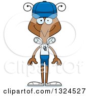 Clipart Of A Cartoon Happy Mosquito Sports Coach Royalty Free Vector Illustration