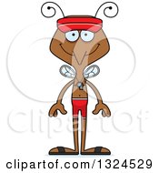 Clipart Of A Cartoon Happy Mosquito Lifeguard Royalty Free Vector Illustration