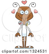Clipart Of A Cartoon Happy Mosquito Valentines Day Cupid Royalty Free Vector Illustration