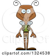 Clipart Of A Cartoon Happy Mosquito Hiker Royalty Free Vector Illustration