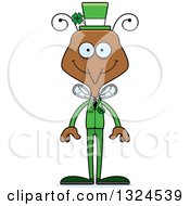 Clipart Of A Cartoon Happy Irish St Patricks Day Mosquito Royalty Free Vector Illustration
