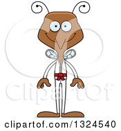 Clipart Of A Cartoon Happy Karate Mosquito Royalty Free Vector Illustration