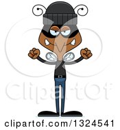 Clipart Of A Cartoon Angry Mosquito Robber Royalty Free Vector Illustration