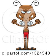 Clipart Of A Cartoon Angry Mosquito Swimmer Royalty Free Vector Illustration