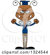 Clipart Of A Cartoon Angry Mosquito Professor Royalty Free Vector Illustration