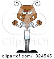 Clipart Of A Cartoon Angry Mosquito Scientist Royalty Free Vector Illustration