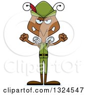 Clipart Of A Cartoon Angry Mosquito Robin Hood Royalty Free Vector Illustration