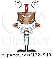 Clipart Of A Cartoon Angry Mosquito Race Car Driver Royalty Free Vector Illustration