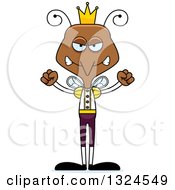 Clipart Of A Cartoon Angry Mosquito Prince Royalty Free Vector Illustration