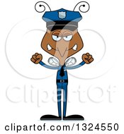 Clipart Of A Cartoon Angry Mosquito Police Officer Royalty Free Vector Illustration
