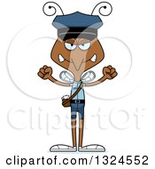 Clipart Of A Cartoon Angry Mosquito Mailman Royalty Free Vector Illustration