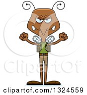 Clipart Of A Cartoon Angry Mosquito Hiker Royalty Free Vector Illustration