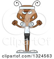 Clipart Of A Cartoon Angry Fitness Mosquito Royalty Free Vector Illustration