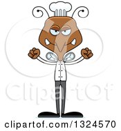 Clipart Of A Cartoon Angry Mosquito Chef Royalty Free Vector Illustration by Cory Thoman