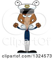 Clipart Of A Cartoon Angry Mosquito Boat Captain Royalty Free Vector Illustration by Cory Thoman