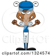Clipart Of A Cartoon Angry Mosquito Baseball Player Royalty Free Vector Illustration by Cory Thoman