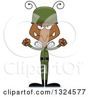 Poster, Art Print Of Cartoon Angry Mosquito Army Soldier