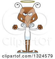 Clipart Of A Cartoon Angry Mosquito Angel Royalty Free Vector Illustration by Cory Thoman