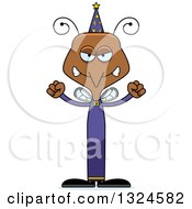 Clipart Of A Cartoon Angry Mosquito Wizard Royalty Free Vector Illustration by Cory Thoman