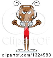 Clipart Of A Cartoon Angry Mosquito Wrestler Royalty Free Vector Illustration by Cory Thoman